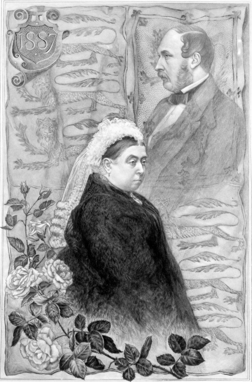 Queen Victorias Golden Jubilee，1887（bw engraving） 作者 英语学校