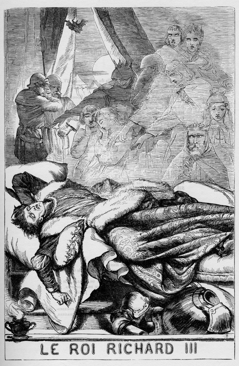 理查三世（理查三世的生与死）--《威廉-莎士比亚全集》中的插图，1866年--该版本的插图和一般形式借用了伦敦出版的卡塞尔《莎士比亚插图》。 作者 英语学校