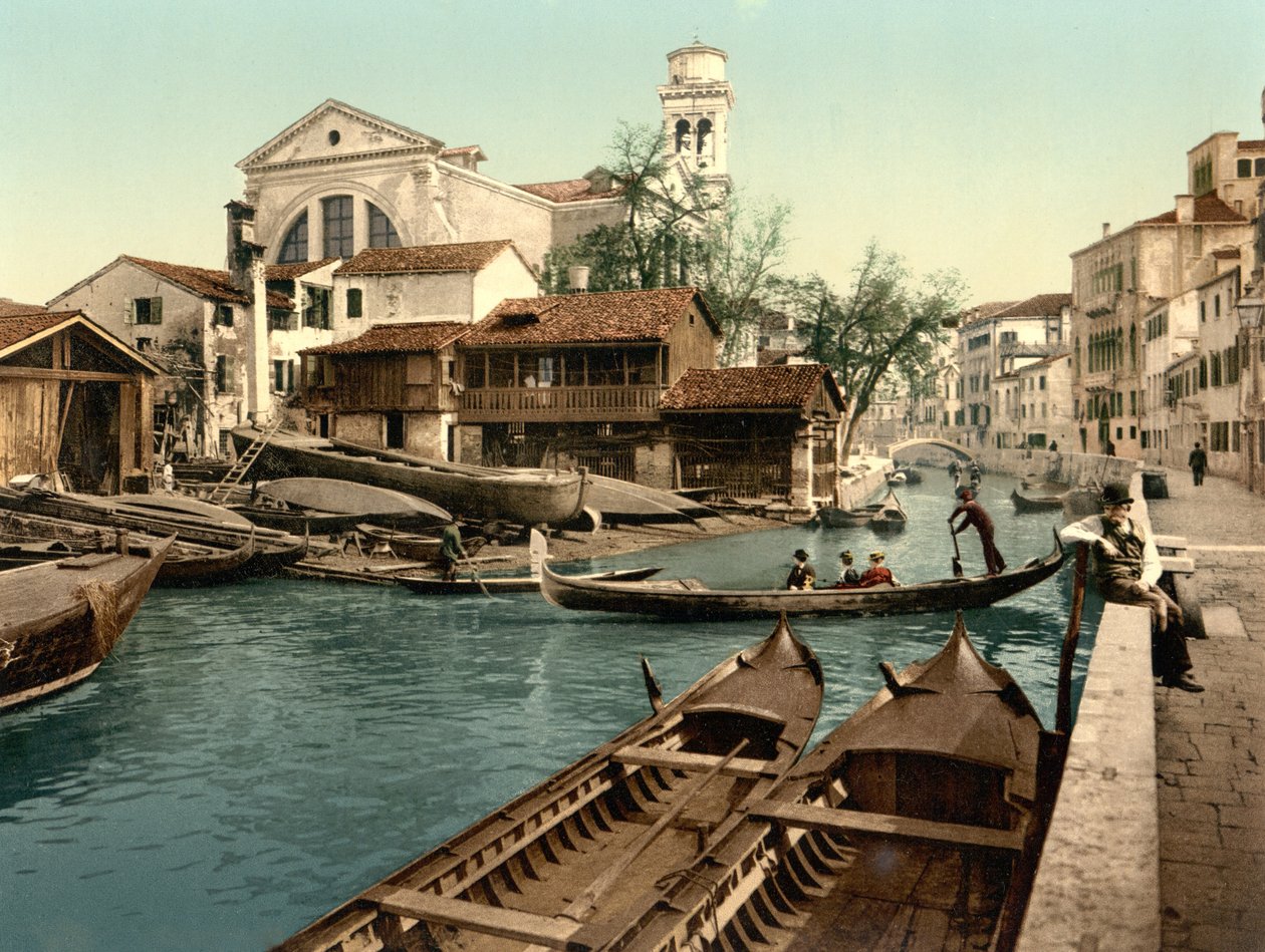 Rio di Santrovaso，威尼斯（手工彩色照片） 作者 英语学校