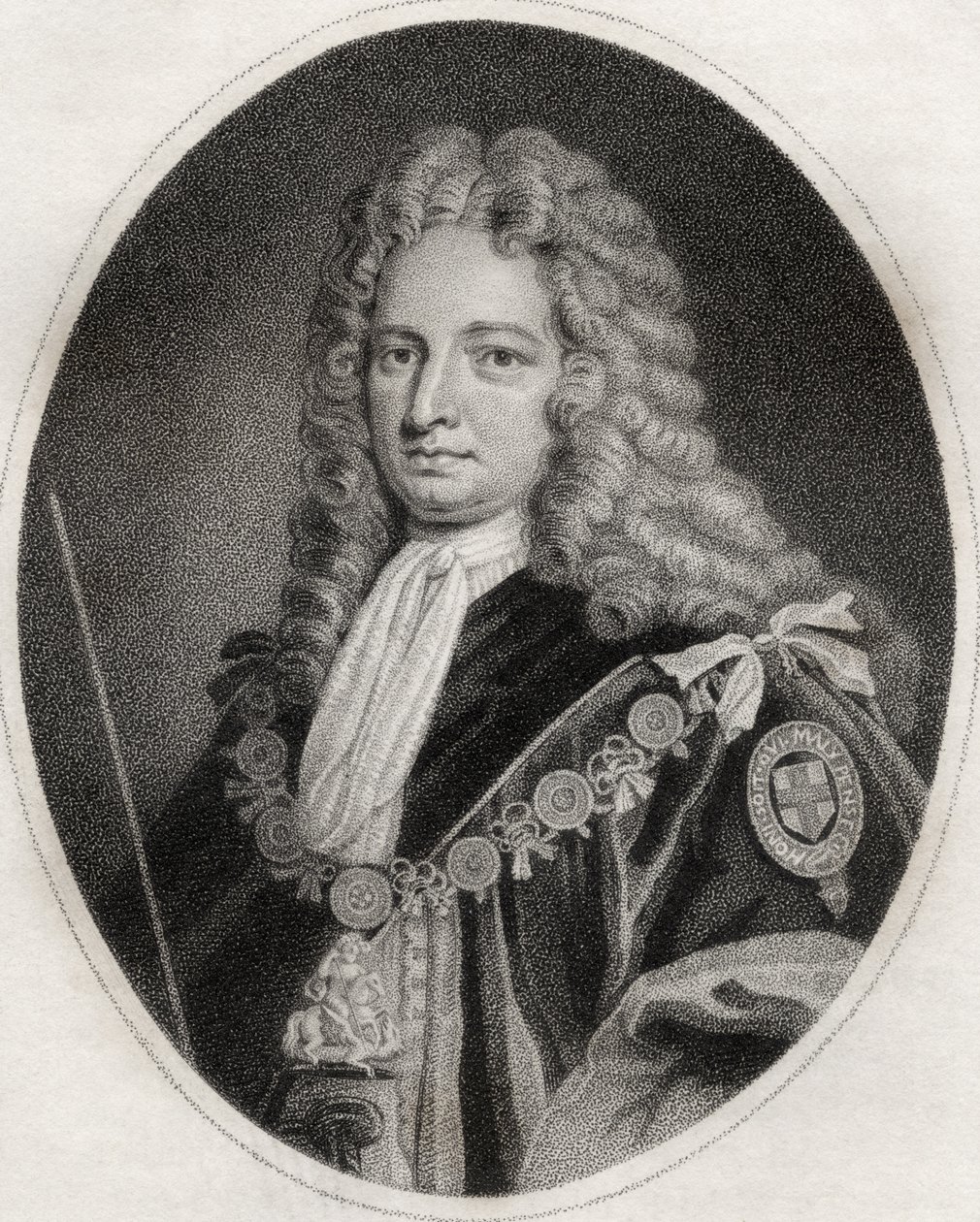 由马多克斯（Maddox）雕刻的罗伯特哈利（Robert Harley），出自1806年出版的“皇家和贵族作家目录”第四卷 作者 英语学校