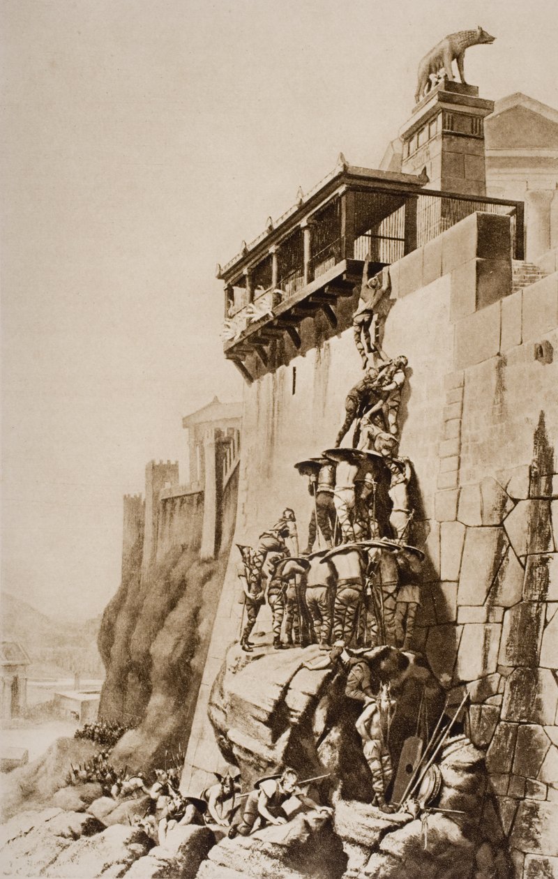 由朱诺神圣鹅救赎的罗马，HG威尔斯的“历史概论”插图，第一卷，1920年出版 作者 英语学校