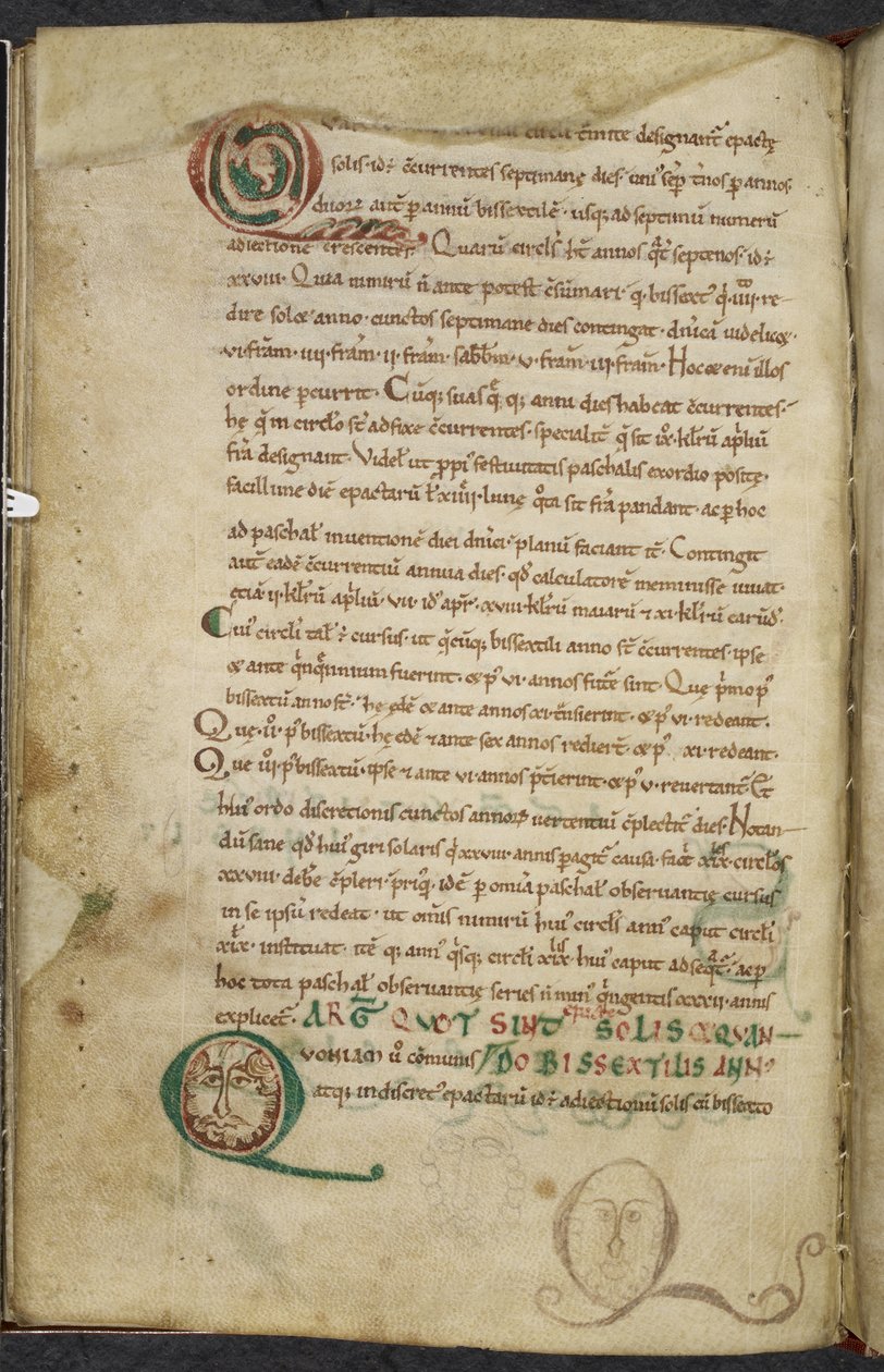 Royal 13. A.XI, f.79v Human faces in initials, De temporum ratione, Bede the Venerable (vellum)   1401151   zh       chinese Successfully Translated  Original: Early representation of the Divining Rod, showing a figure with a diving rod above ground search 作者 英语学校