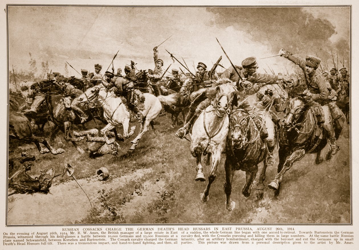 1914年至1919年，俄罗斯哥萨克人指控德国人死亡骑士Hussars 作者 英语学校