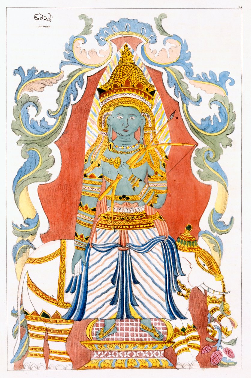 Saman Dewa Raja，四山卫兵，来自佛教的历史和教义，Edward Upham，1829年 作者 英语学校