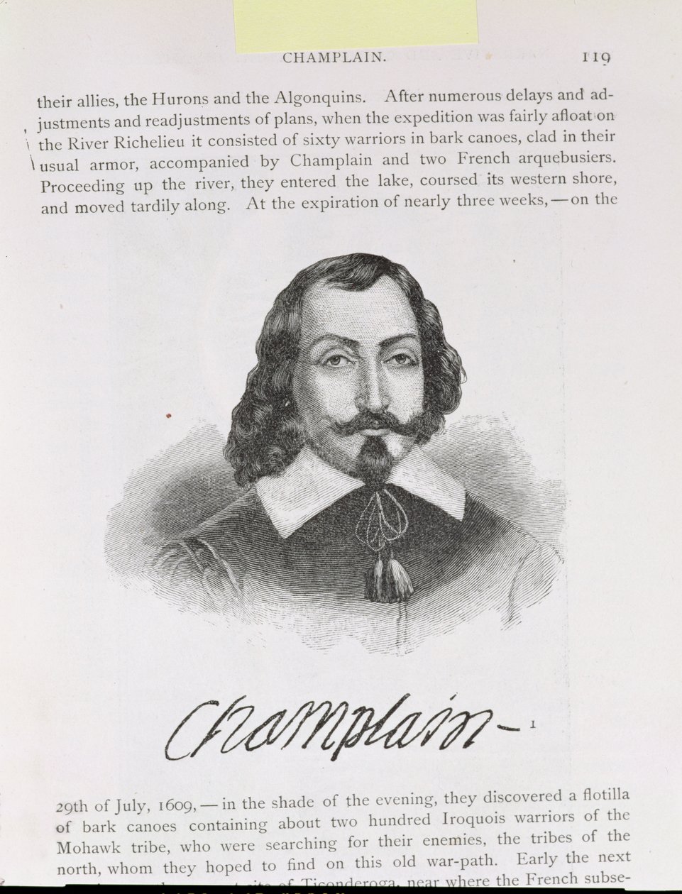 Samuel de Champlain（c.1567-1635）插图来自“美国叙事与批评史”第四卷，1886年 作者 英语学校
