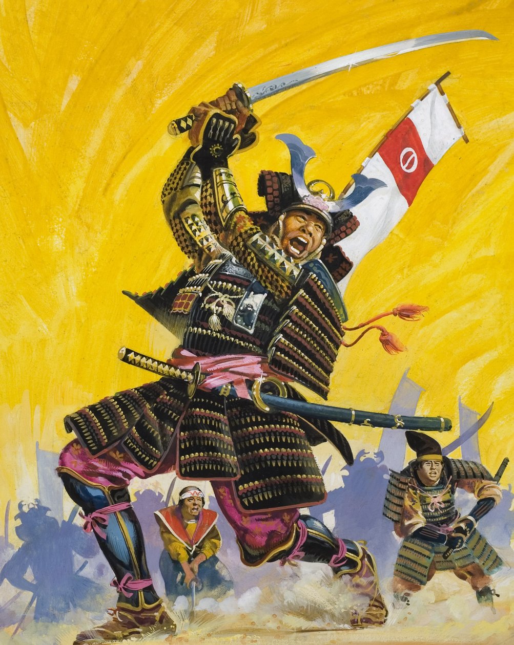 武士》（纸上水粉画） 作者 英语学校