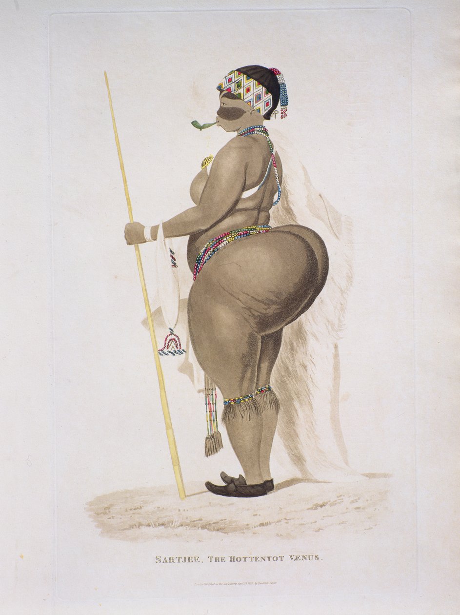 Sartjee，The Hottentot Venus，1810（手工彩色雕刻） 作者 英语学校