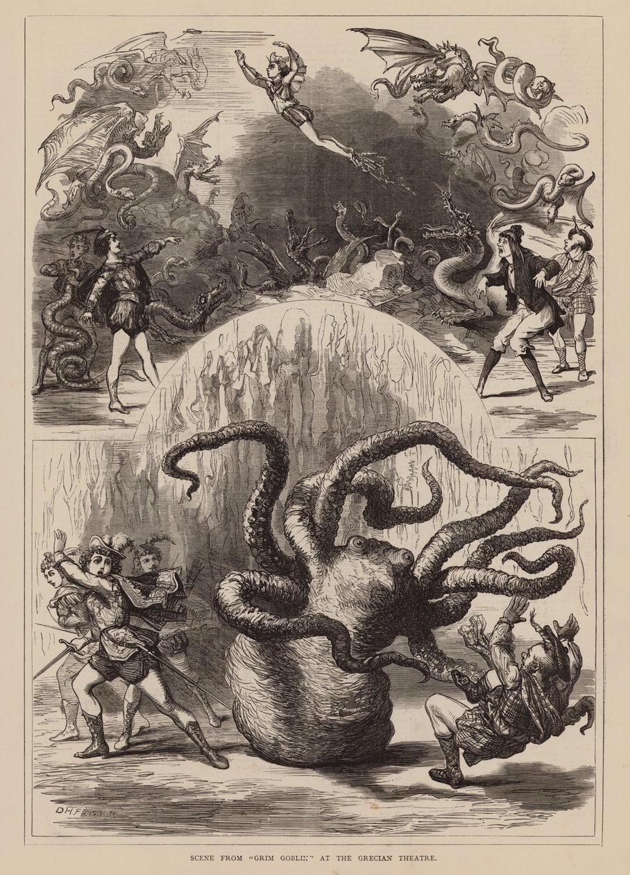 格里西亚剧院 "可怕的妖精 "场景（雕刻） 作者 英语学校