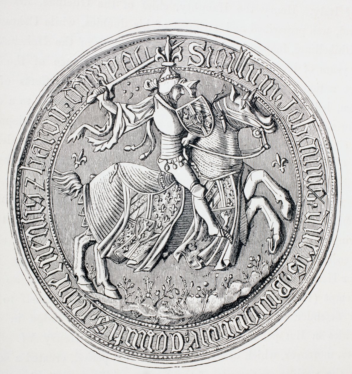Jean II的封印，勃艮第公爵，讷韦尔伯爵和Donzy男爵，1880年 作者 英语学校