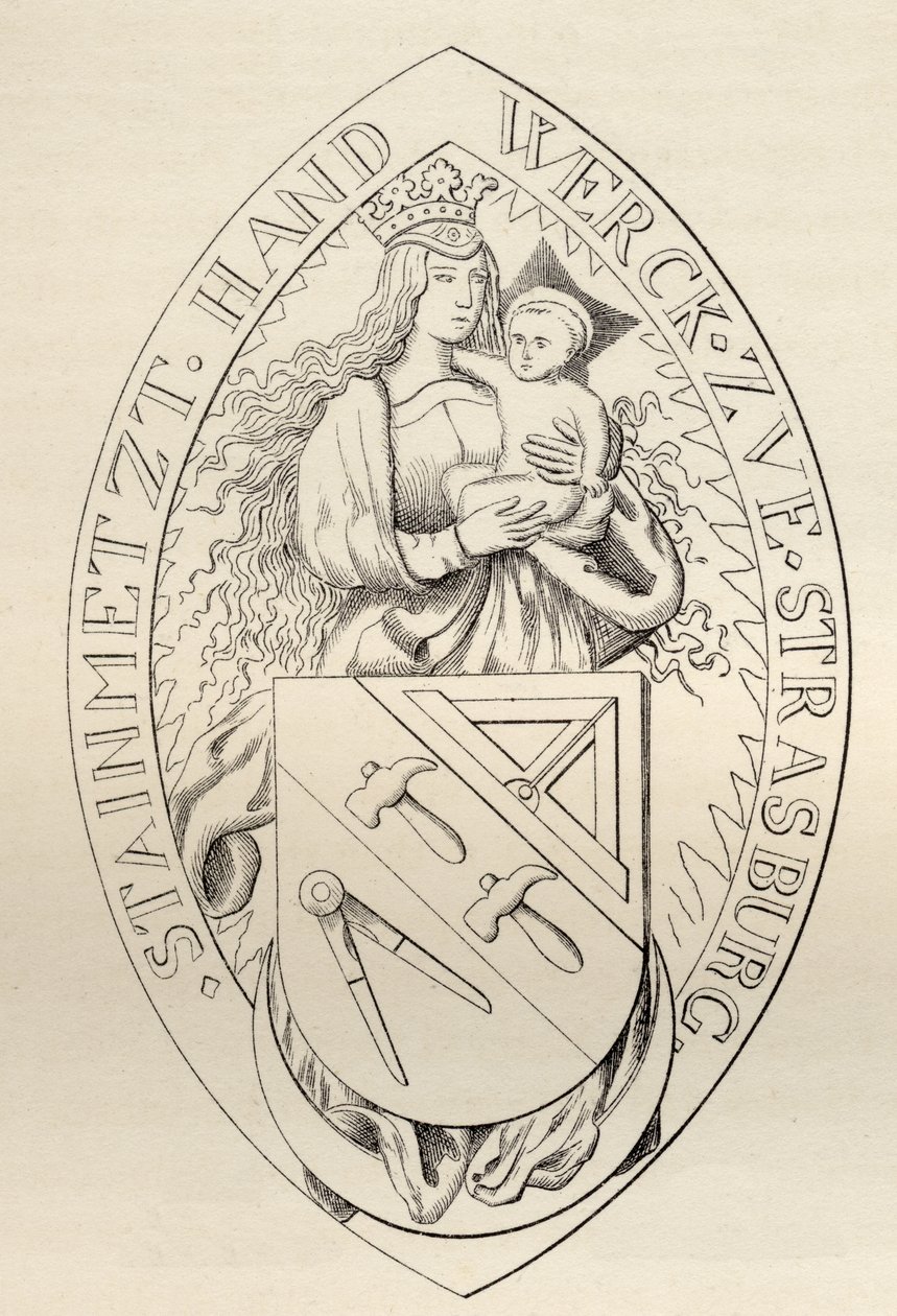1524年斯特拉斯堡的泥人封印，来自“共济会的历史，第二卷”，由Thomas C. Jack，1883年伦敦出版 作者 英语学校
