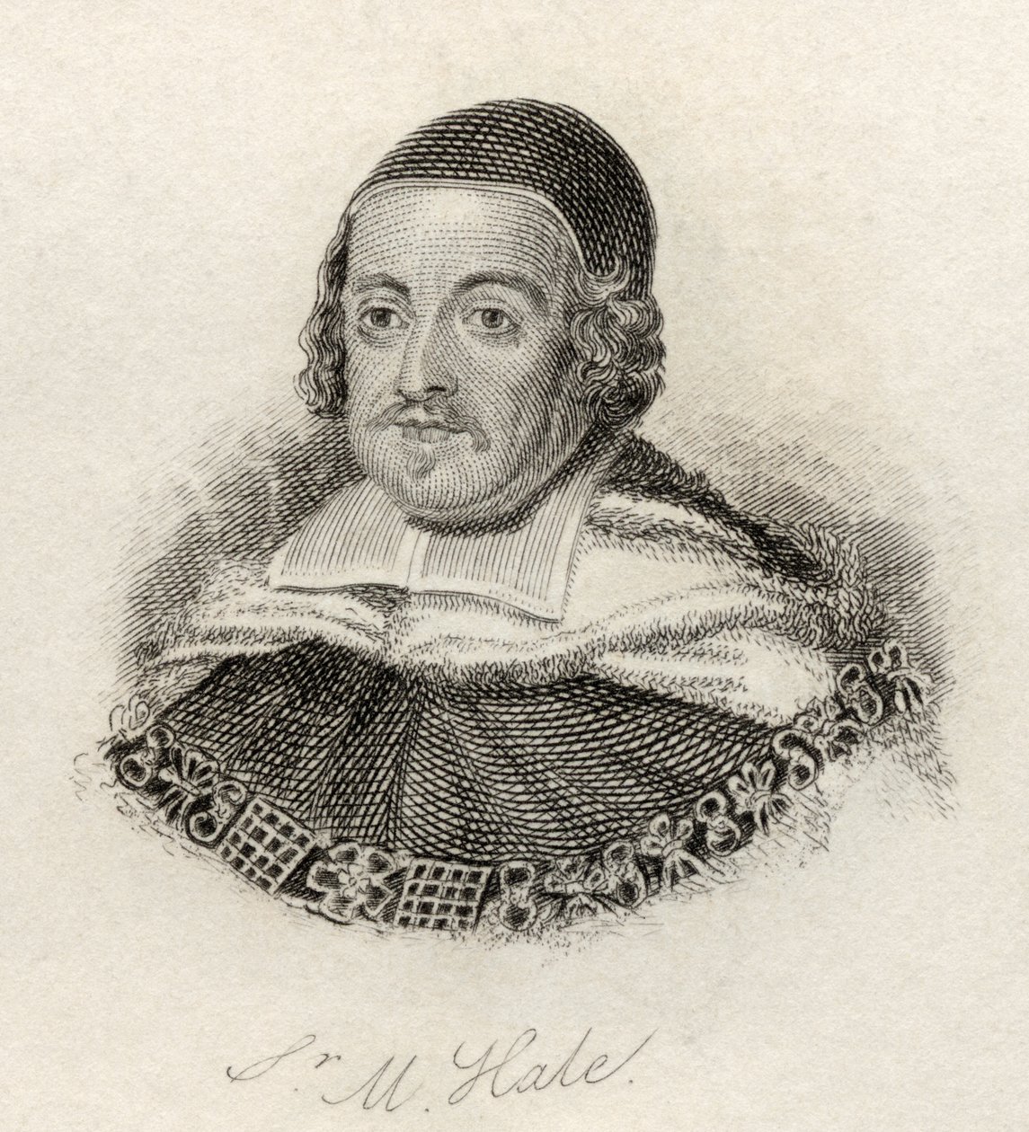Matthew Hale爵士，出自1825年出版的“Crabb历史词典” 作者 英语学校