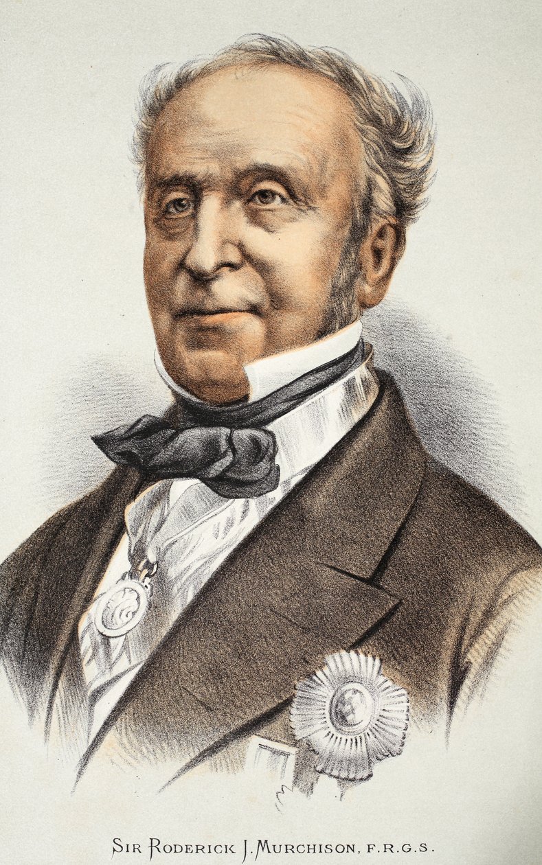 罗德里克·默奇森爵士（Sir Roderick Murchison），来自大卫·利文斯通（David Livingstone）生活和发现的图案版的插图，作者：J. Ewing Richie，酒吧。作者：A。Fullarton＆Co.，1876 作者 英语学校