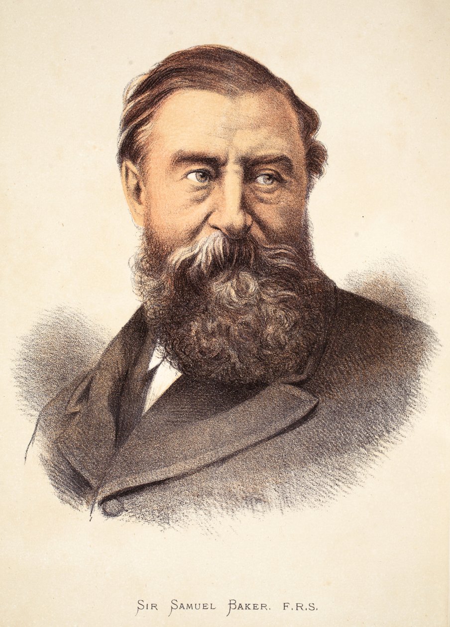 塞缪尔·贝克爵士（Sir Samuel Baker），来自J. Ewing Richie，酒吧的大卫·利文斯通（David Livingstone）生活与发现的图案版插图。作者：A。Fullarton＆Co.，1876 作者 英语学校