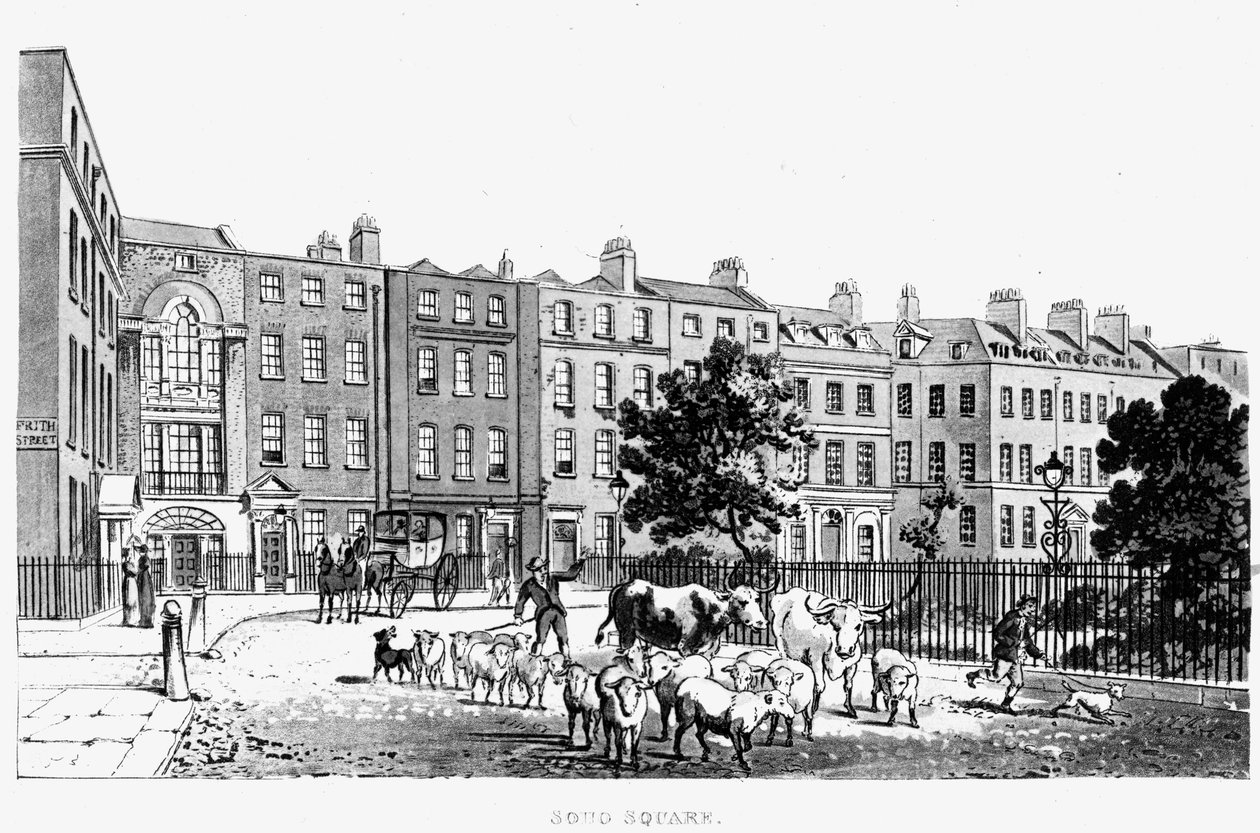 1816年Soho广场的西南角 作者 英语学校