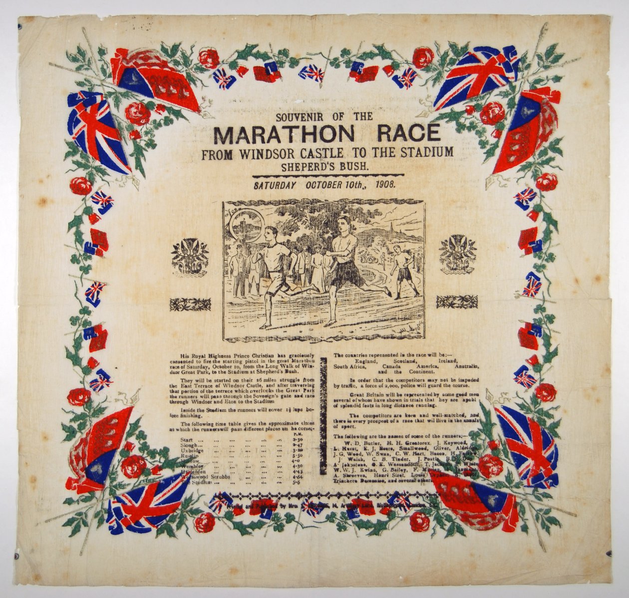 1908年，从温莎城堡到体育场，牧羊人布什的马拉松比赛纪念品 作者 英语学校