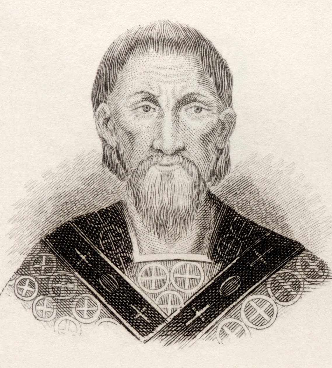 St. John Chrysostom，来自&39;Crabbes Historical Dictionary&39;，于1825年出版 作者 英语学校