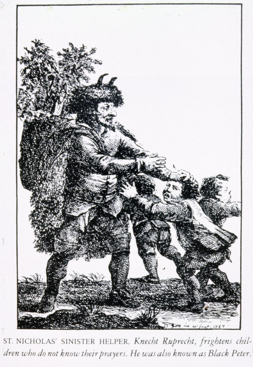 St. Nicholas Sinister Helper：仆人Ruprecht，1784年 作者 英语学校