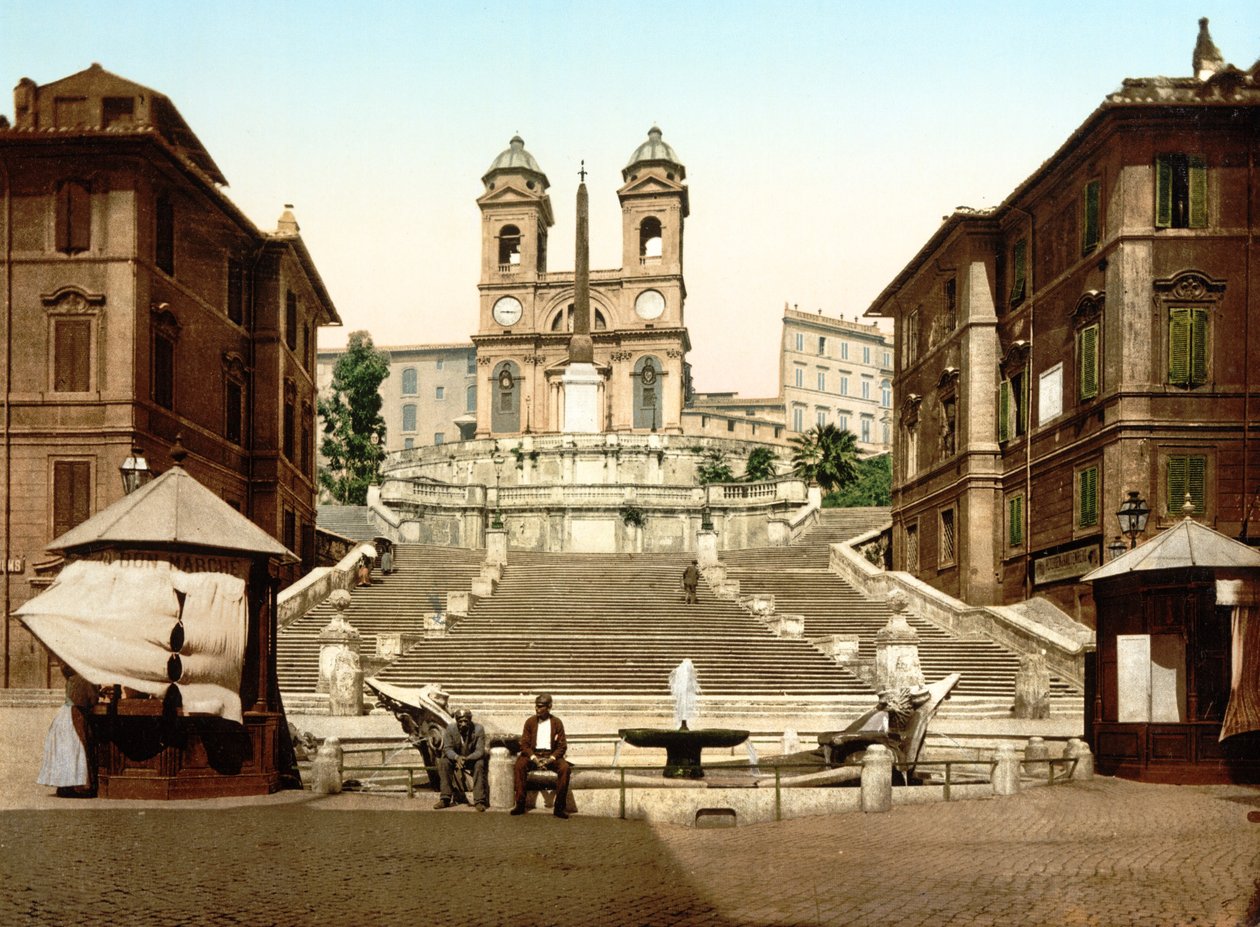 Sta.Trinita dei Monti，罗马（手工彩色照片） 作者 英语学校