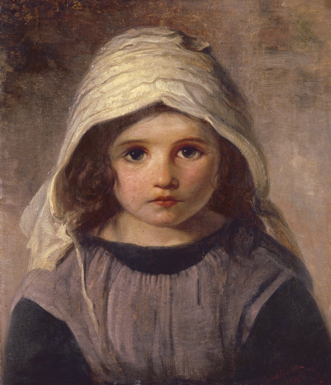 研究帽子里的女孩，1890年 作者 英语学校