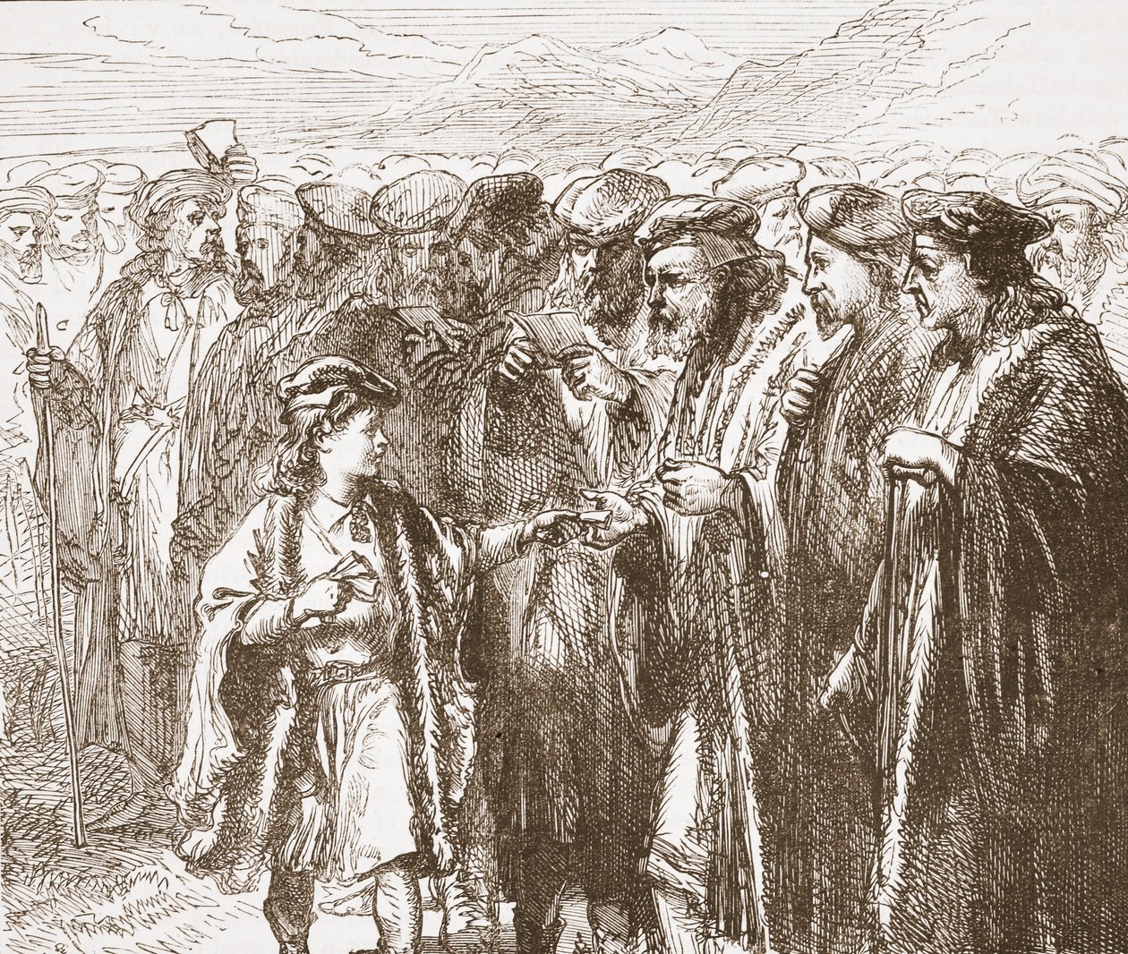 Taborites选择一位牧师，插图来自James Aitken Wylie的新教历史（1808-1890），酒吧。 1878年 作者 英语学校