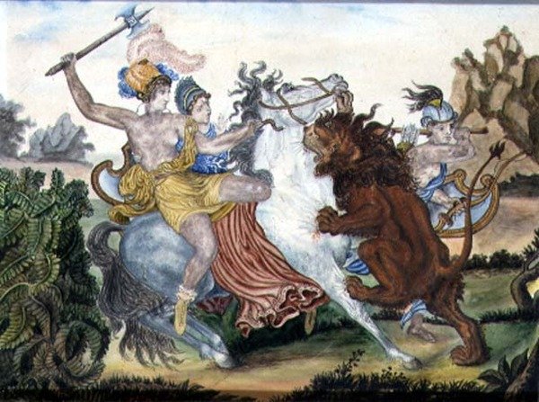 亚马逊人》，约1830年（纸上水粉画） 作者 英语学校