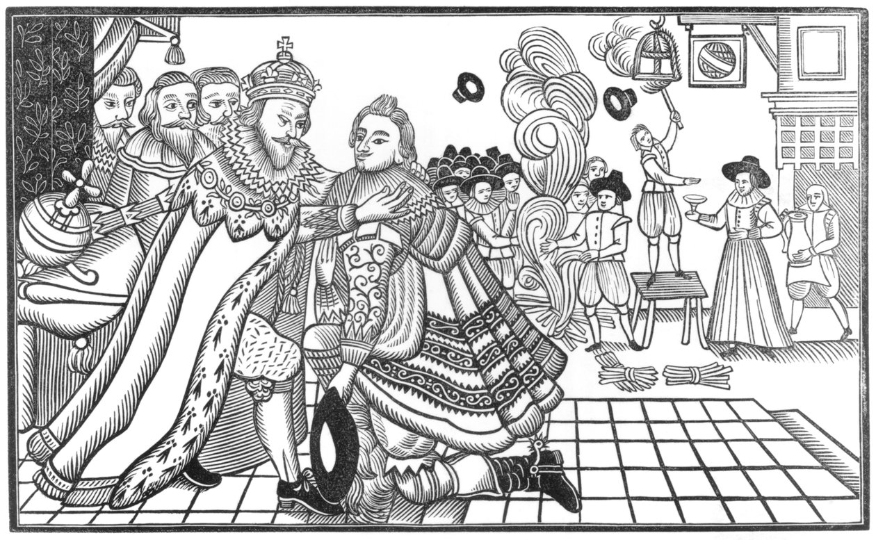 查尔斯陛下抵达（1600-49）威尔士亲王在西班牙法院，1623年 作者 英语学校
