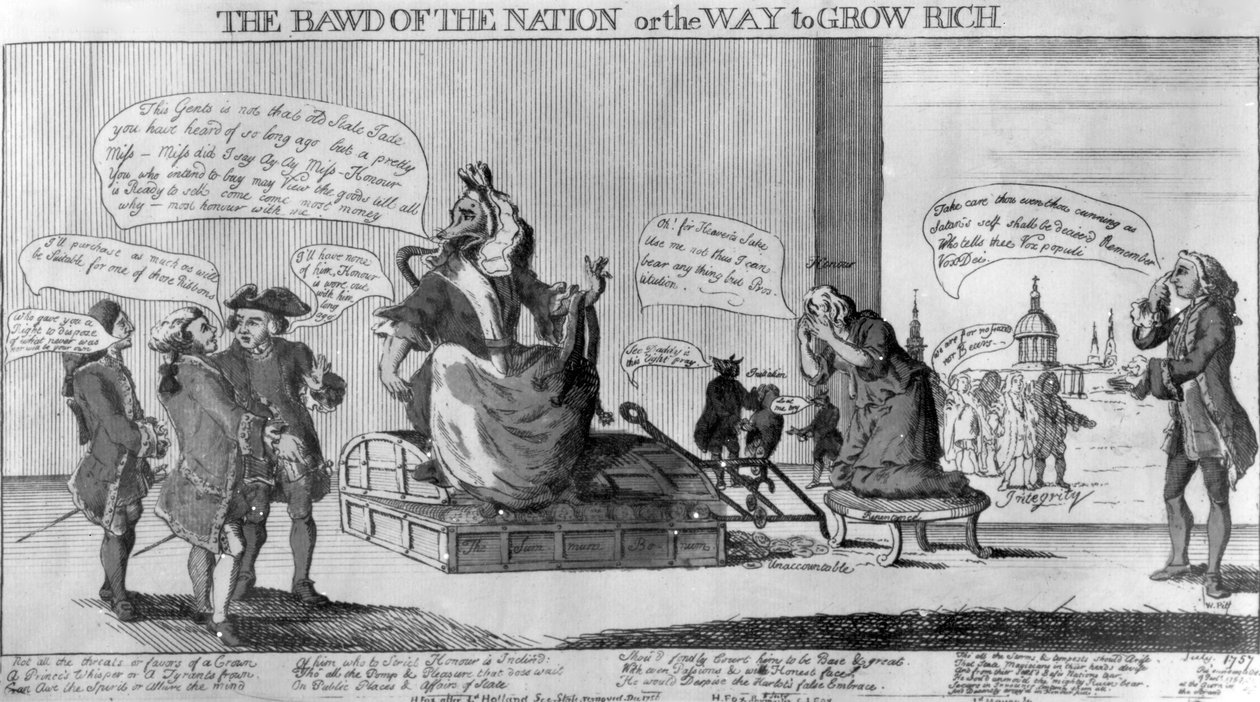 1757年Matthew Darly出版的“民族大佬”或“致富之路” 作者 英语学校