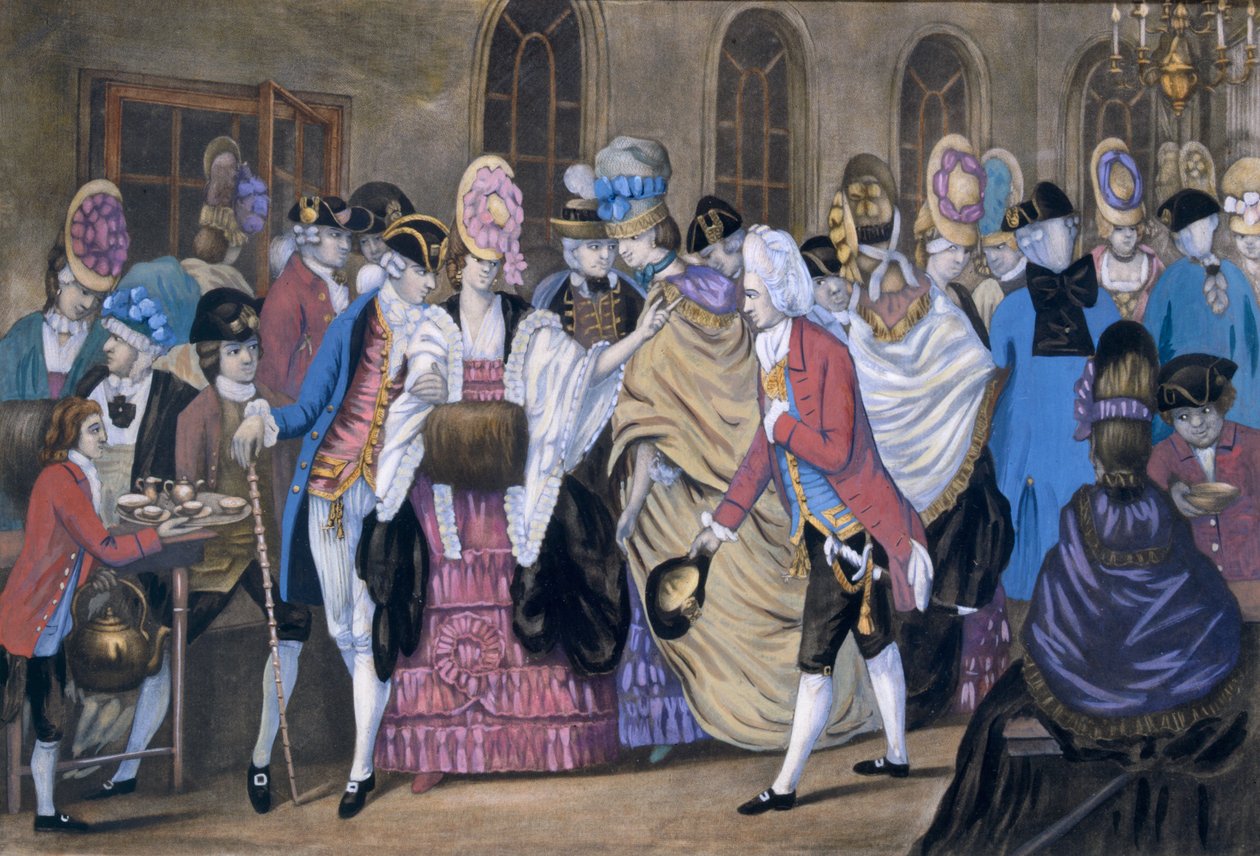 面包和黄油制造厂，或Bagnigge Wells的幽默，酒吧。作者：Carington Bowles，1772 99：通心粉风格;传统服饰;传统服饰;时尚;水壶;杯子; 作者 英语学校