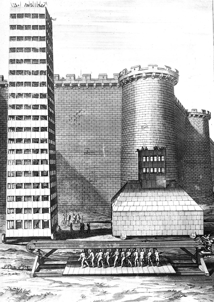 在马赛围困的砖塔和肌肉，由Cornelis Huyberts雕刻，来自Caesars评论的插图由William Duncan翻译成英文，出版于1753年 作者 英语学校