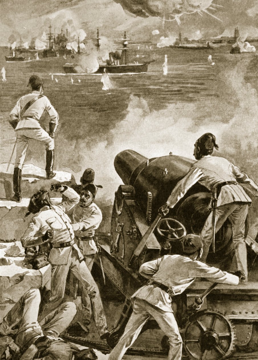 英国舰队于1882年7月11日轰炸亚历山大港的港口 作者 英语学校