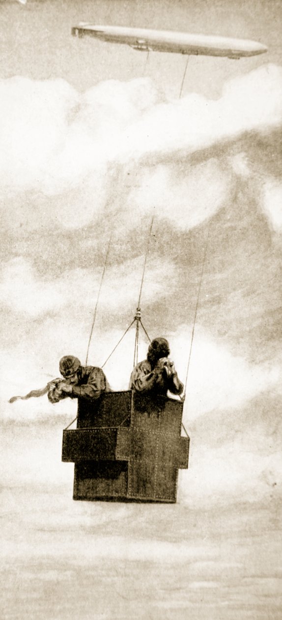 Zeppelin Bomb-Thrower的子弹防护笼，1914-19 作者 英语学校