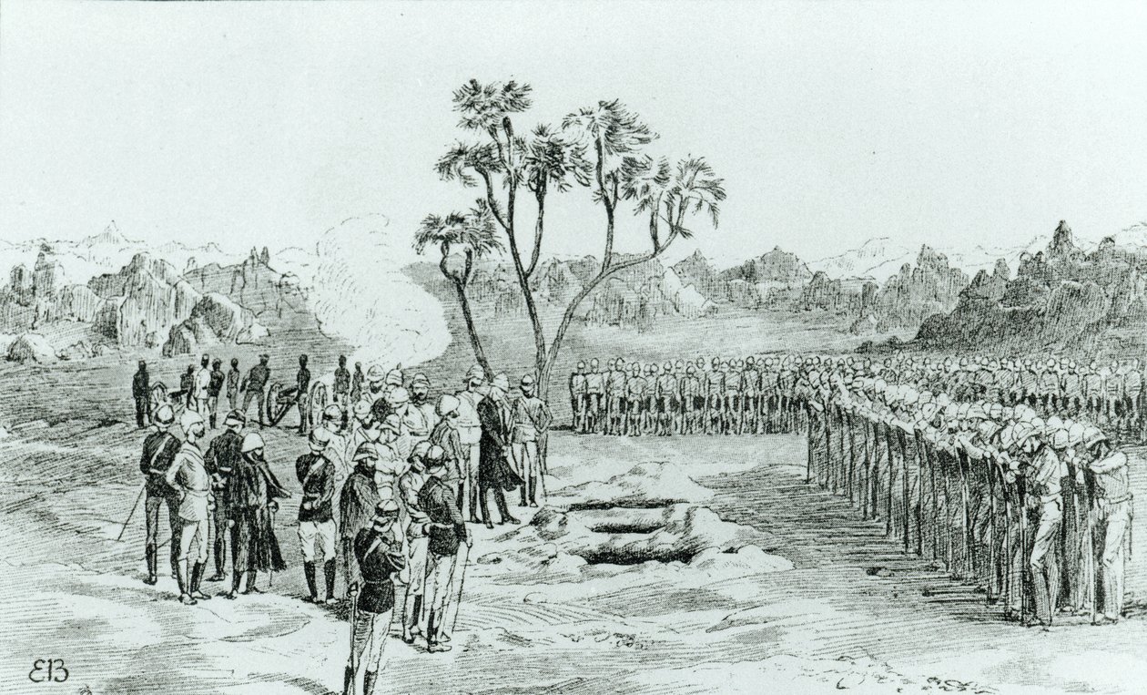1885年出版的威廉·弗朗西斯·巴特勒将军的“白内障运动”中的厄尔贝尔将军和艾尔和柯维尼上校的葬礼 作者 英语学校