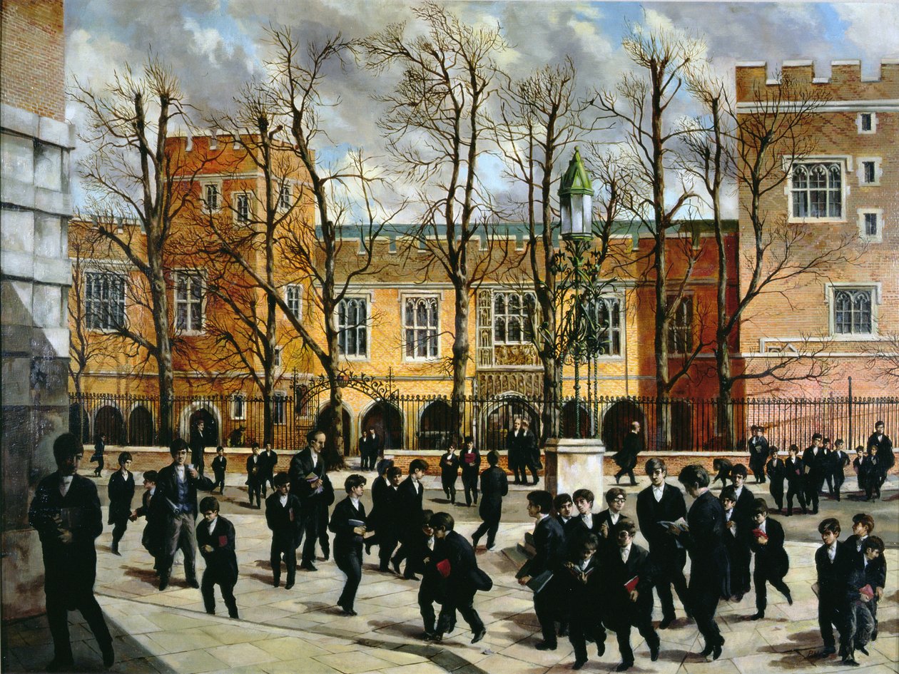 位于Common Lane顶部的燃烧的布什，俯瞰新学校，伊顿学院，1935年 作者 英语学校