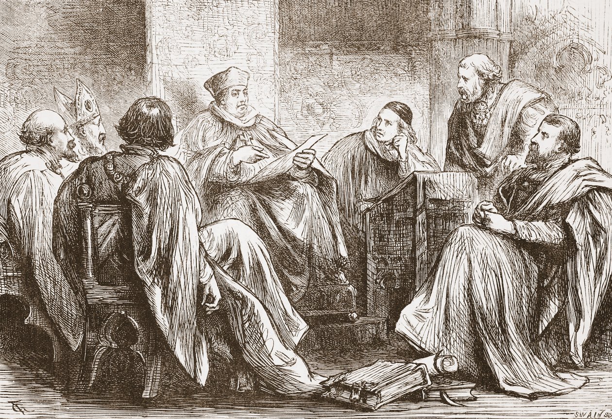 选举德国皇帝的议会，詹姆斯·艾特肯·威利（James Aitken Wylie，1808-1890）的新教历史插图。 1878年 作者 英语学校