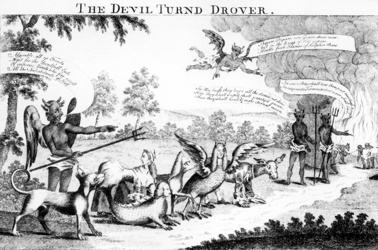 The Devil turnd Drover，由William Tringham于1756年出版 作者 英语学校