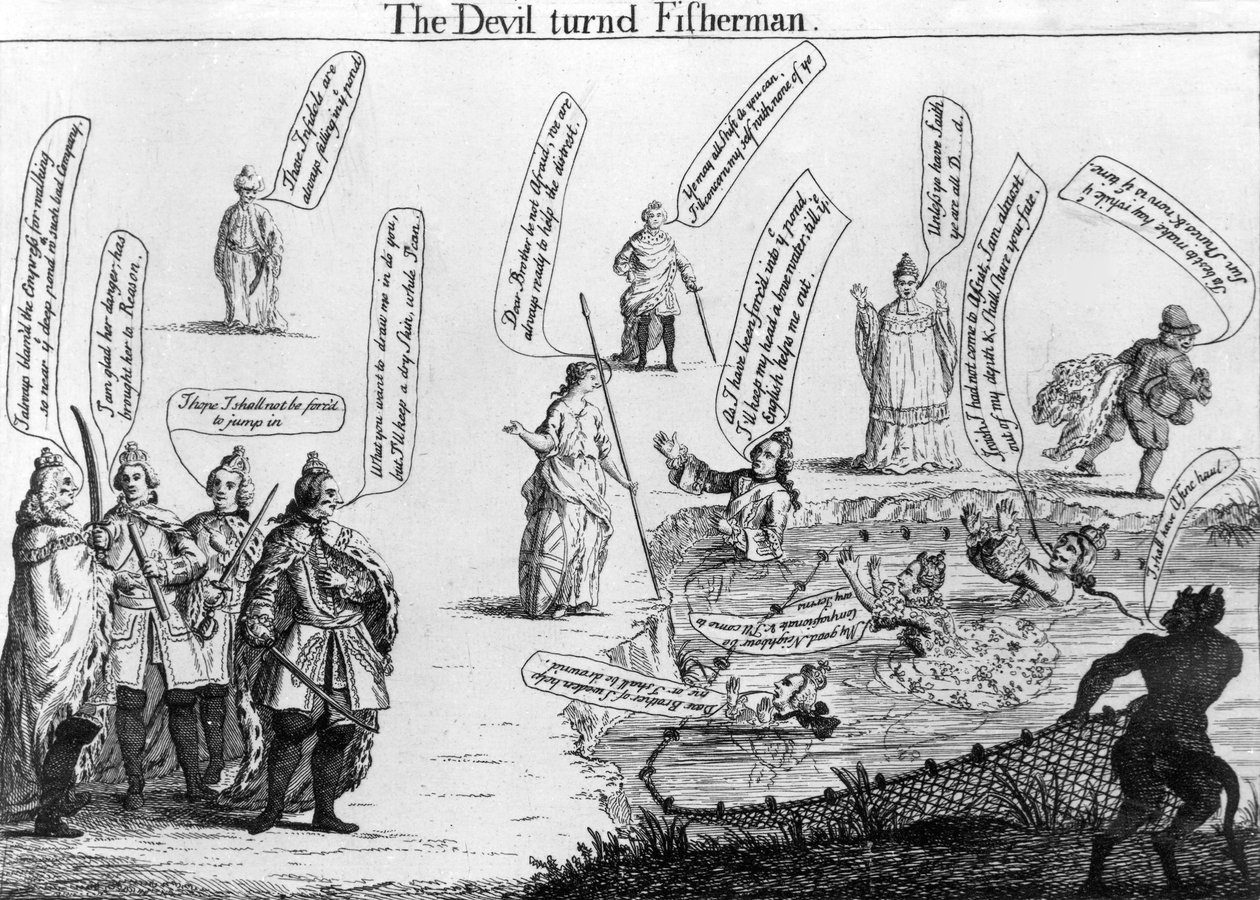 魔鬼变成了渔夫，约1757年 作者 英语学校