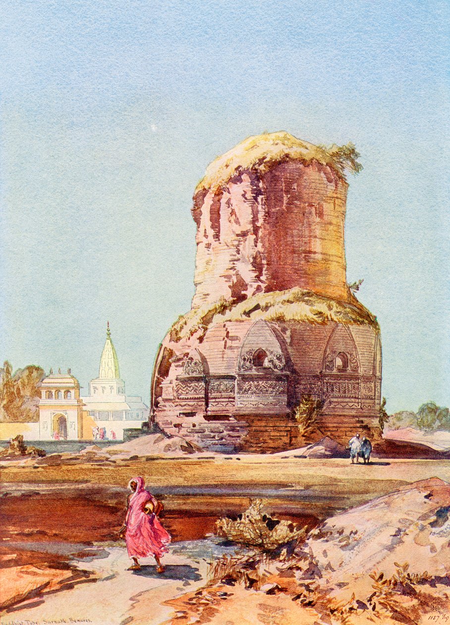 达梅克佛塔，北方邦萨尔纳特，选自《世界奇迹》，约 1920 年出版（印刷品） 作者 英语学校