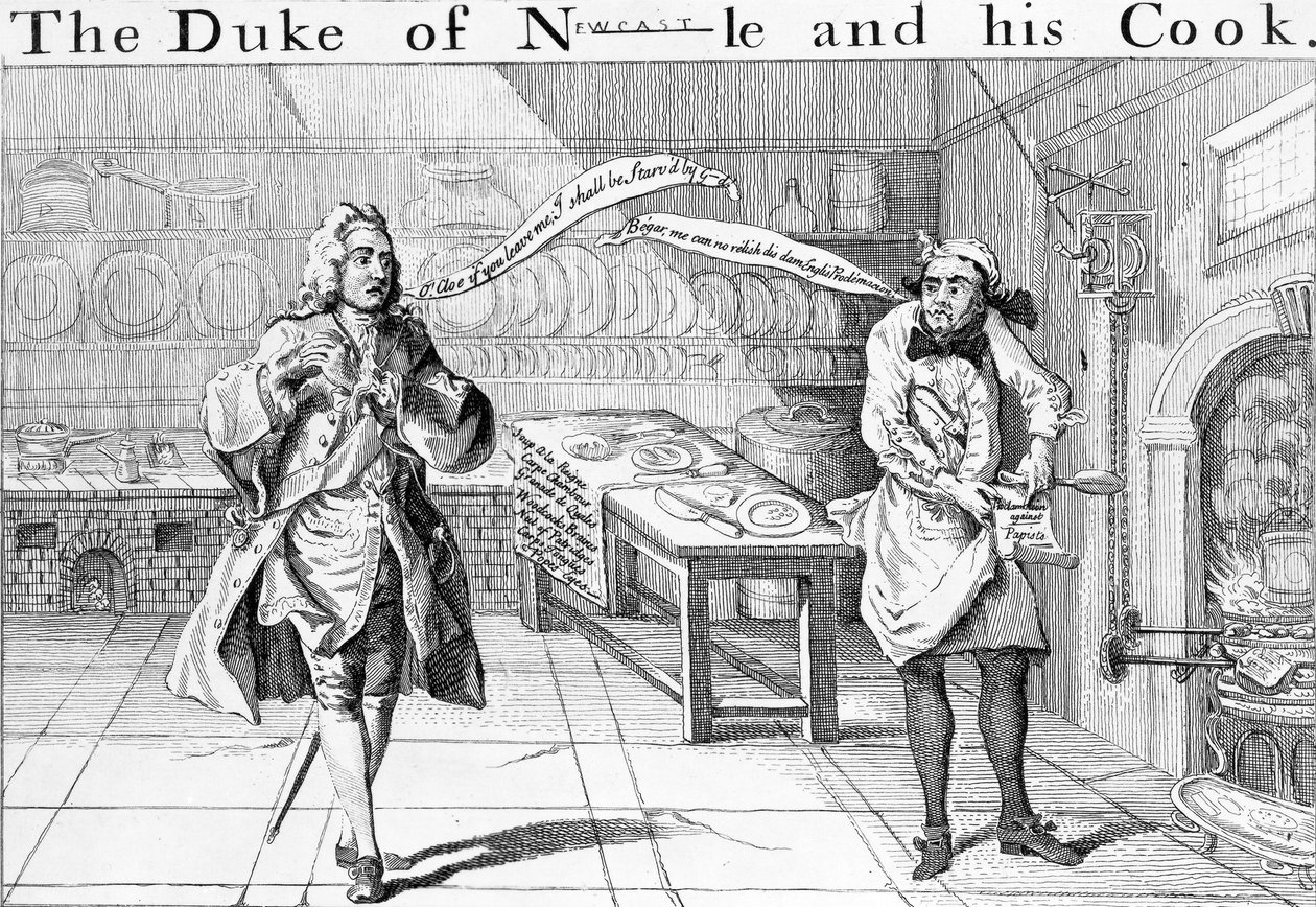 纽卡斯尔公爵和他的库克，1745年 作者 英语学校