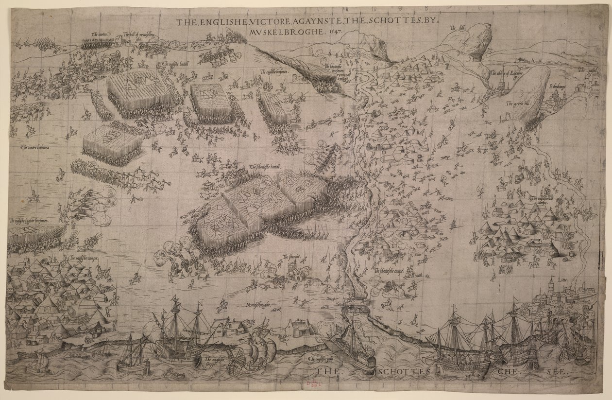 穆斯凯尔布罗格的英国骑兵与肖特人之战》1547 年（版画） 作者 英语学校