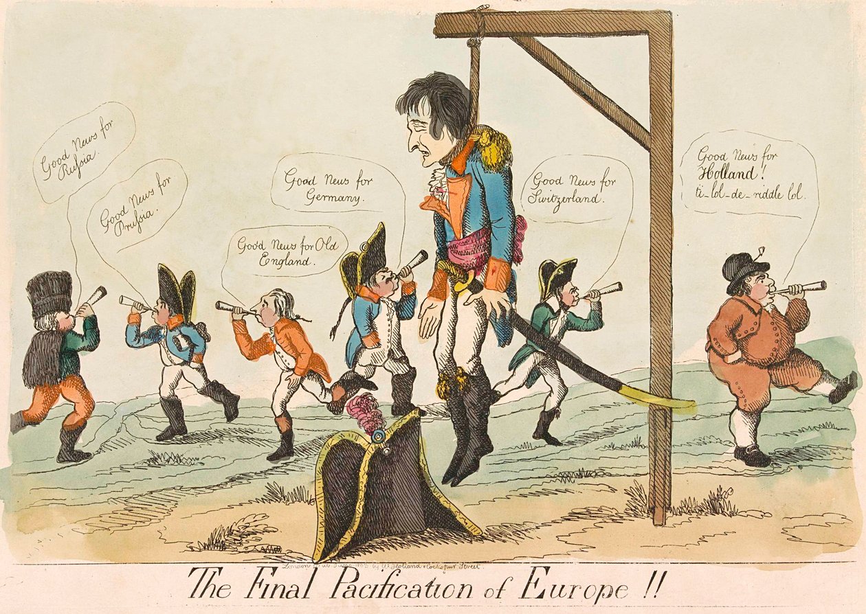 欧洲的最终平定！！，出版。1803年手绘版画。 作者 英语学校