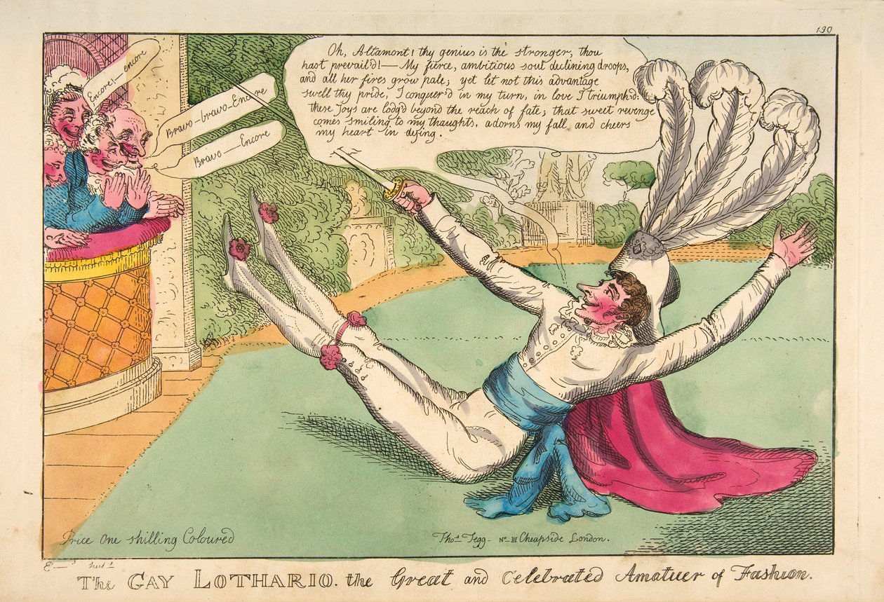 同性恋者》。伟大而著名的时尚爱好者》，出版。1813年（手绘版画 作者 英语学校