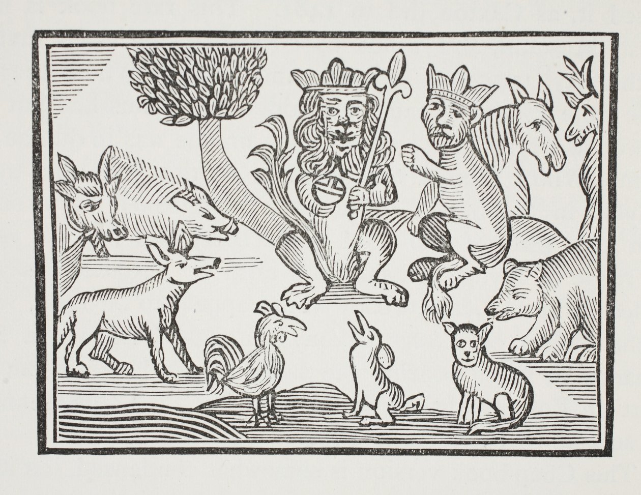 Reynard the Fox的历史，来自18世纪Chap-books的John Ashton，酒吧的插图。 1882年 作者 英语学校