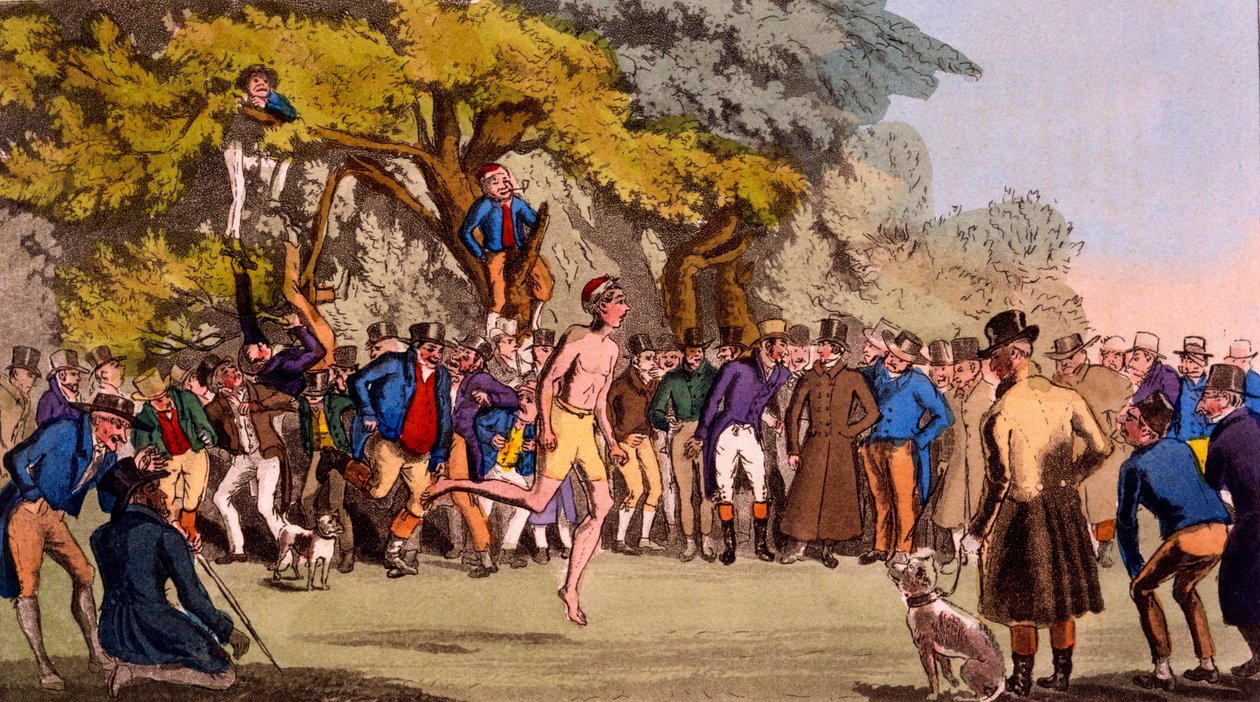Clapham Common的跳跃比赛，来自Egans Sporting Anecdotes，1827年出版 作者 英语学校