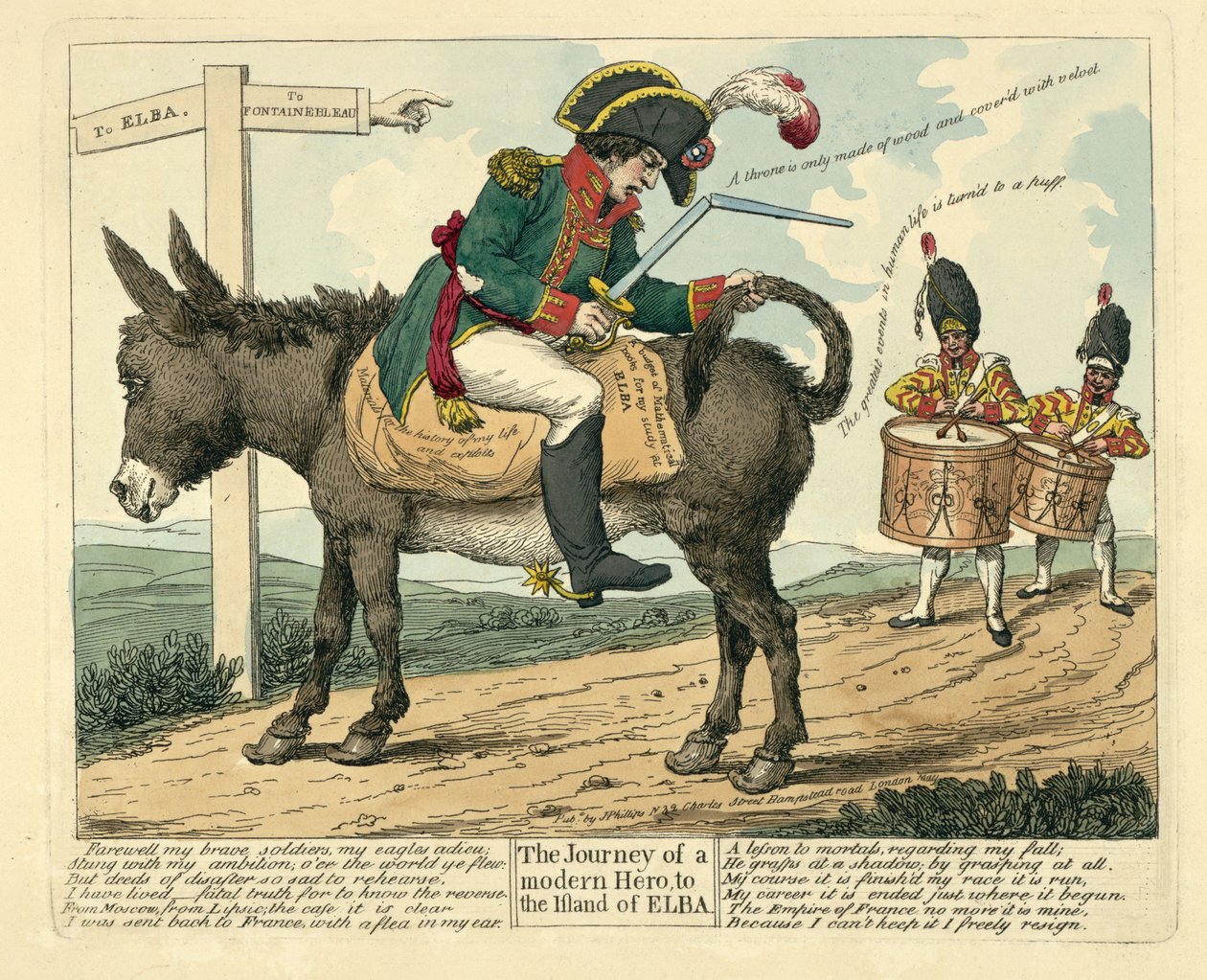 现代英雄之旅到厄尔巴岛，酒吧。伦敦，1814年 作者 英语学校