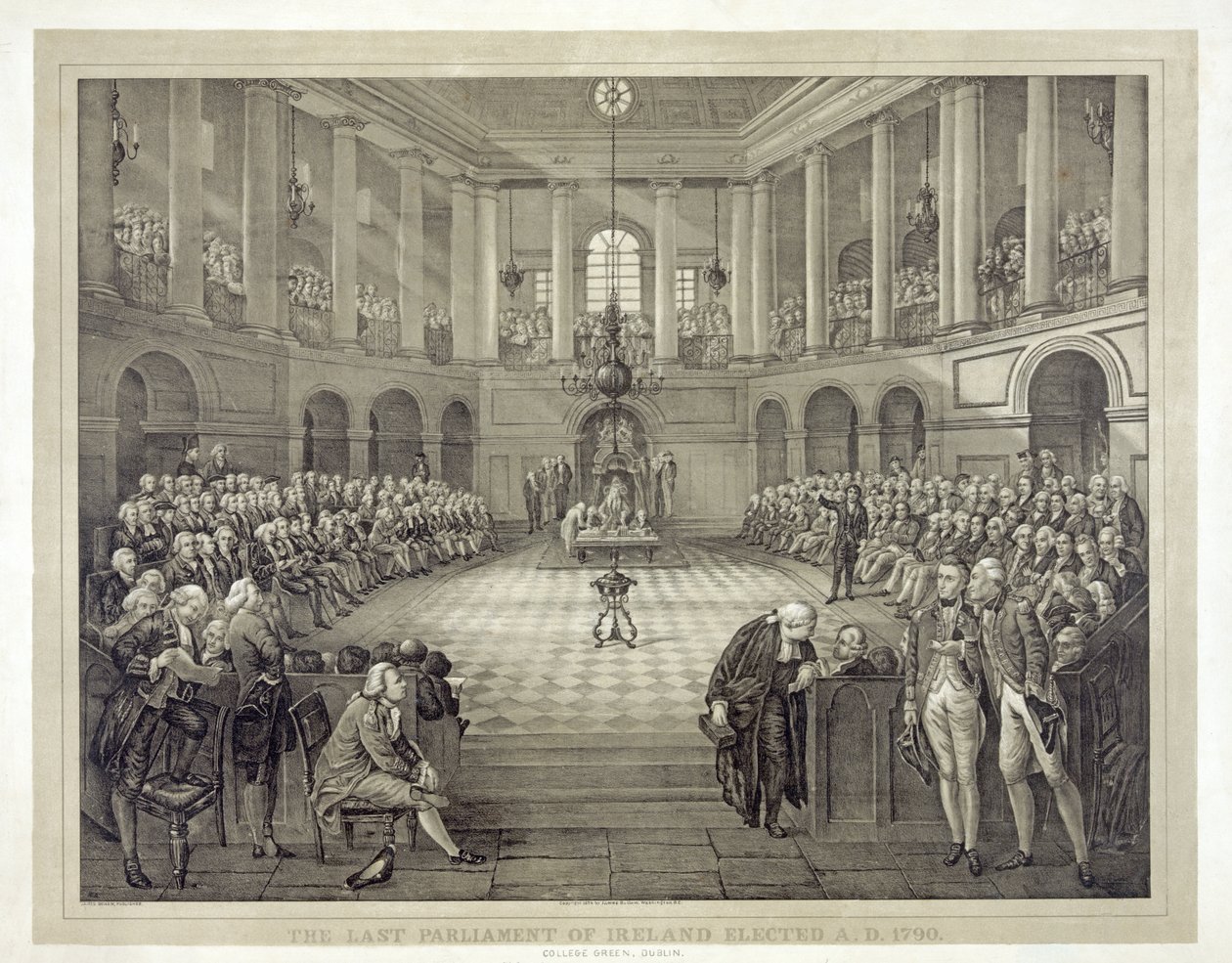 The Last Parliement of Ireland elected A.D. 1790, pub.1874年（石印）。 作者 英语学校
