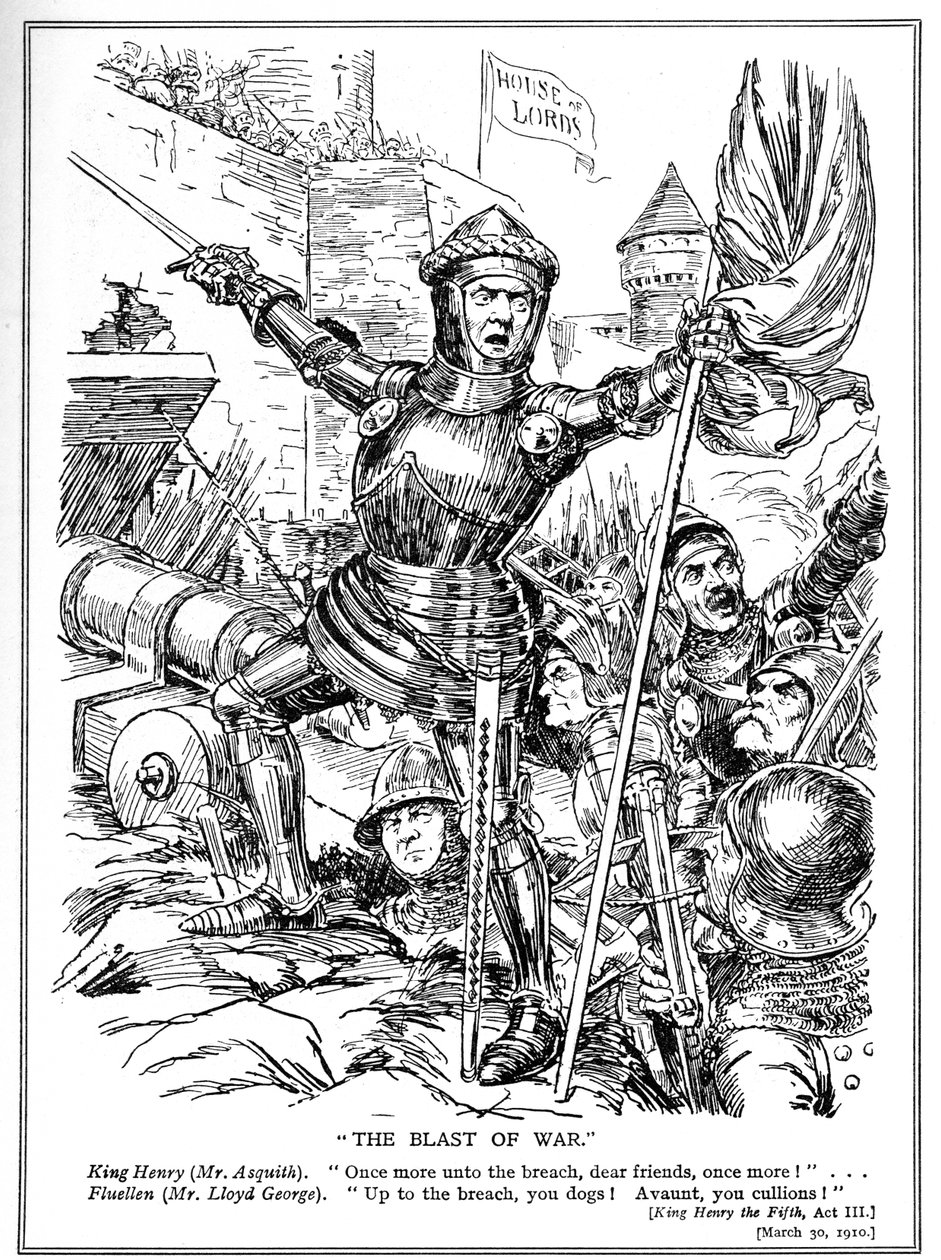 由Asquith和LLoyd George领导的自由党在1910年攻击上议院 作者 英语学校