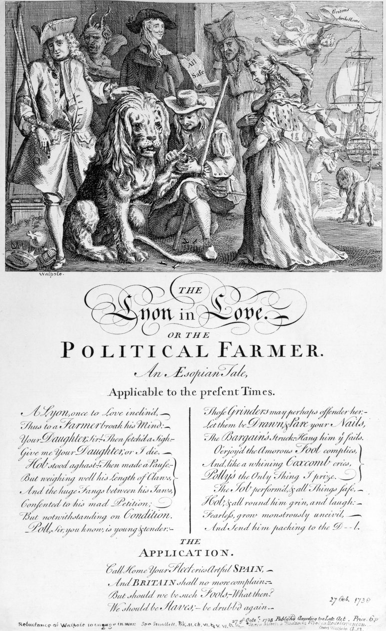 爱情中的里昂或政治农民，1738年 作者 英语学校