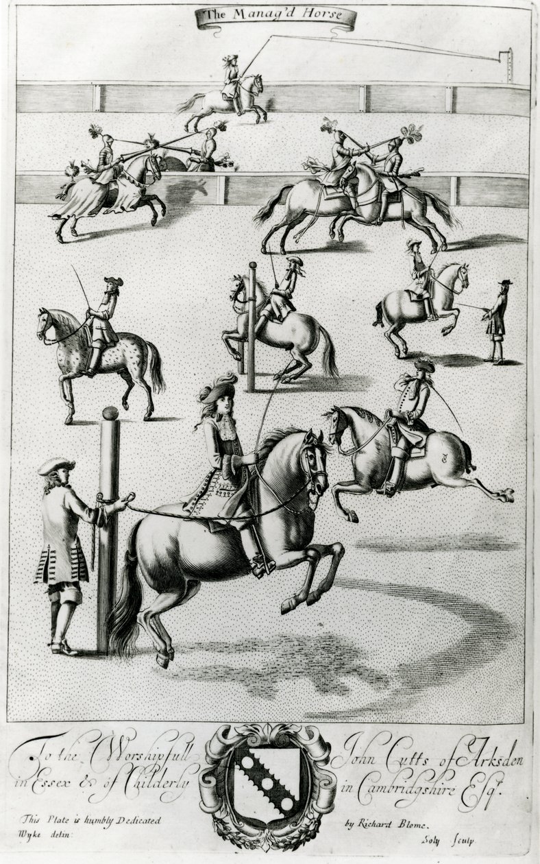Manug&39;d Horse，来自1686年Richard Blome出版的“The Gentleman&39;s Recreation” 作者 英语学校