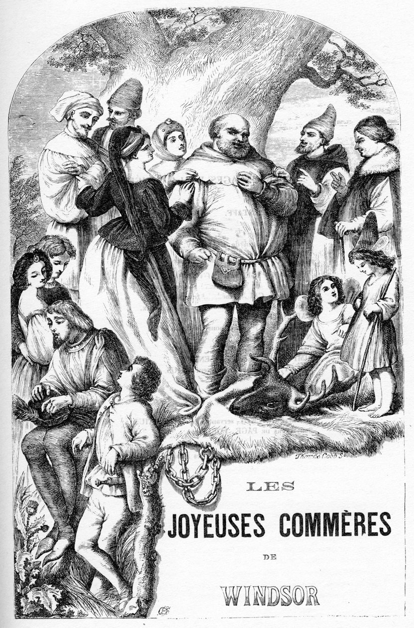 The Merry Wives of Windsor - Les Joyeuses Commeres de Windsor - Illustration in “” Completes de William Shakespeare”” 1866 - The illustrations and general form of this edition are borrowed from Cassell