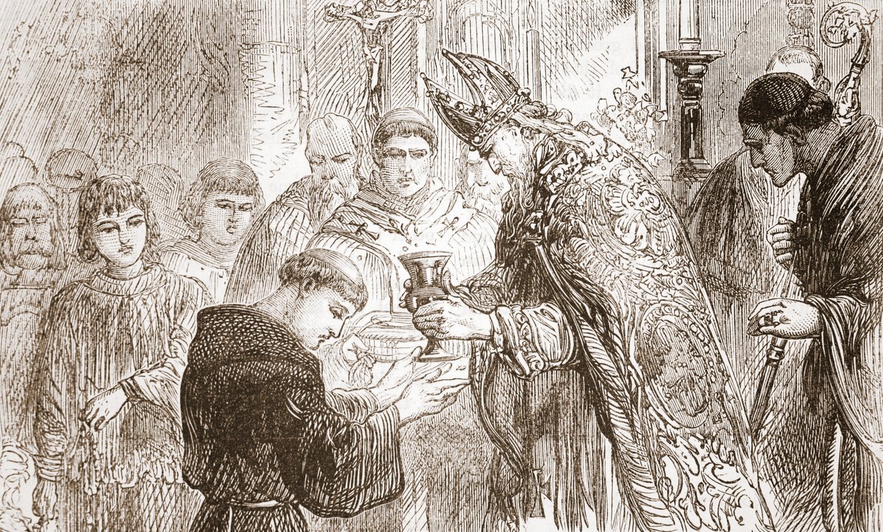 路德与祭司的受戒，詹姆斯·艾特肯·威利（1808-1890），酒吧的新教历史插图。 1878年 作者 英语学校